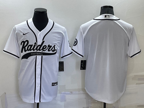 Men's Las Vegas Raiders Blank White Cool Base Stitched Baseball Jersey